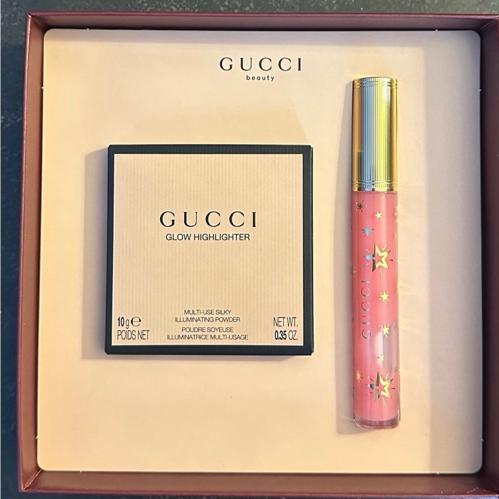 Gucci Glow Highlighter & Pink Star Lip Gloss Duo